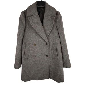 Club Monaco dusty brown long wool peacoat size M